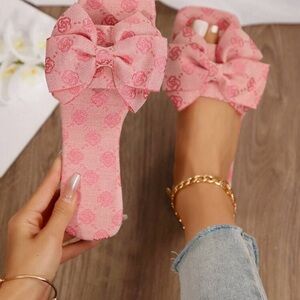 New Elegant Pink Bow Women's Shoes‎